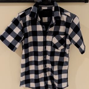 Nomad Black and White Plaid Shirt Kids